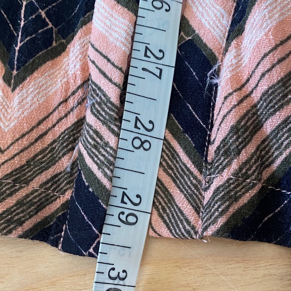 Free People Chevron Long Sleeve Dress in Pink and Black - Picture 9 of 11